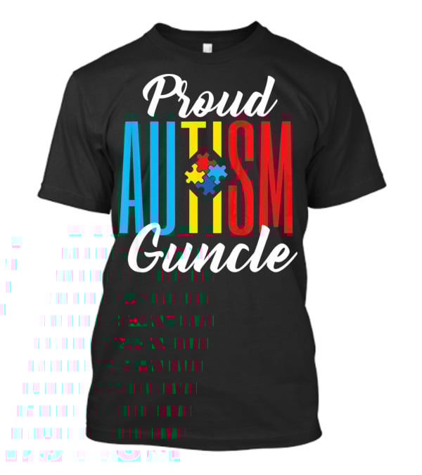 Proud Autism Guncle Puzzle Piece Awareness Support T-Shirt