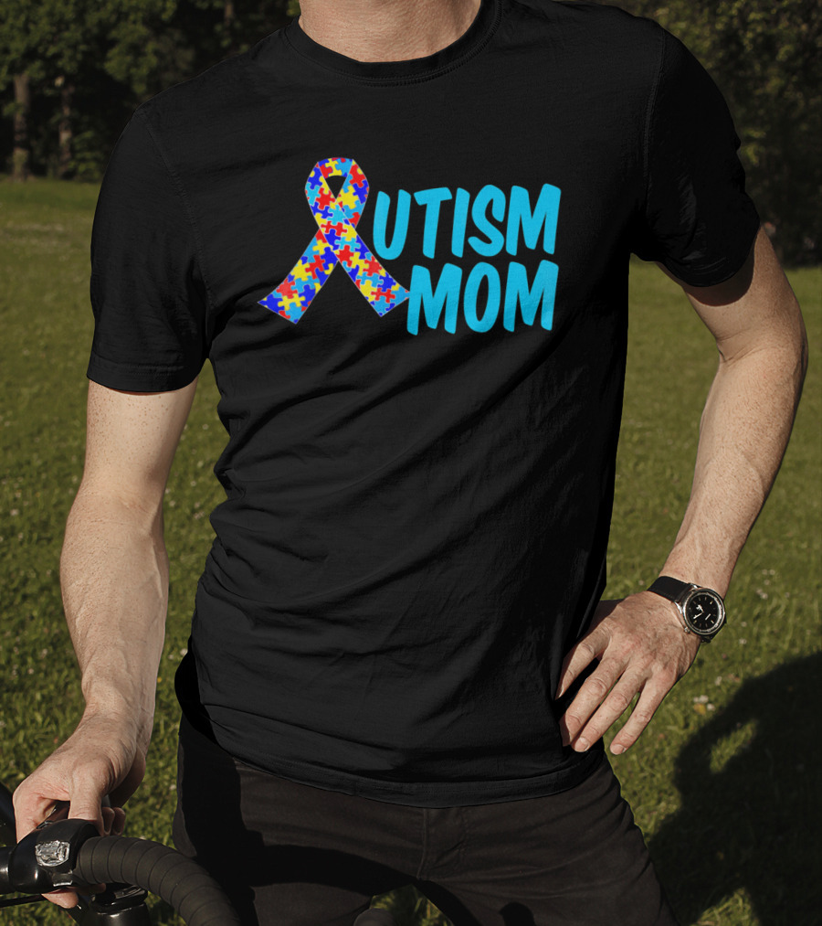 Autism Mom Puzzle Ribbon Awareness T-Shirt