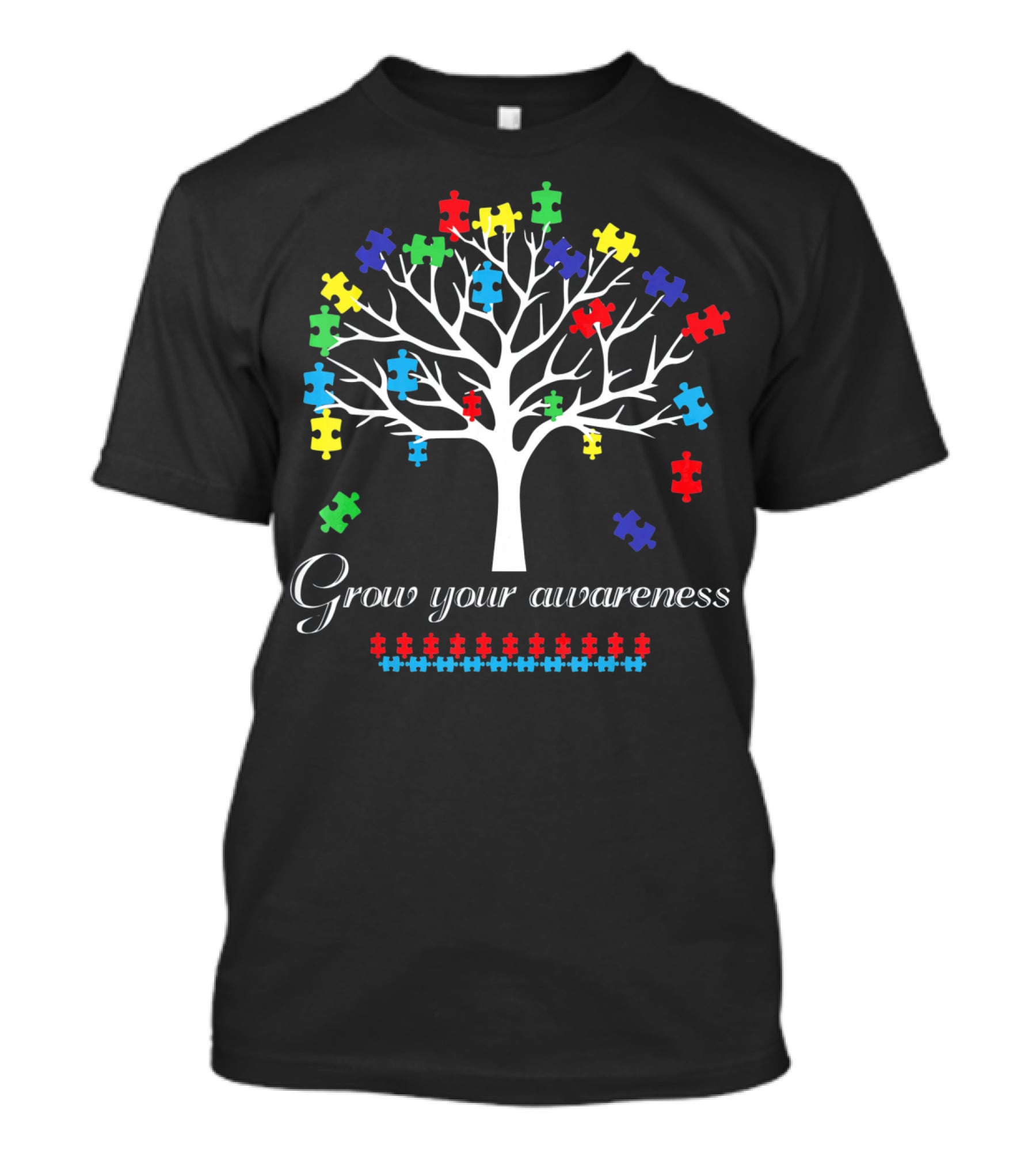 Grow Your Awareness Autism Puzzle Piece Tree T-Shirt