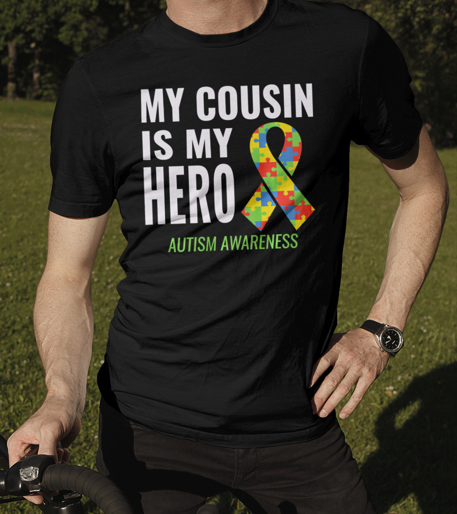 My Cousin Is My Hero Autism Awareness Puzzle T-Shirt
