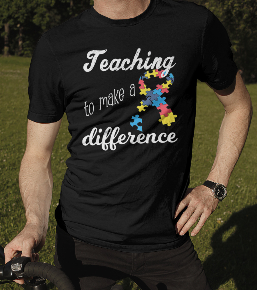 Teaching To Make A Difference Autism Awareness Puzzle T-Shirt