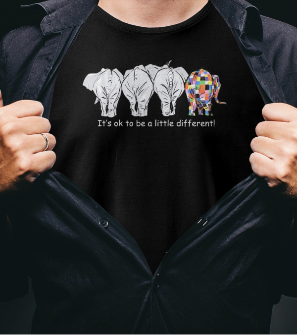 It's Ok To Be A Little Different Autism Colorful Elephant T-Shirt
