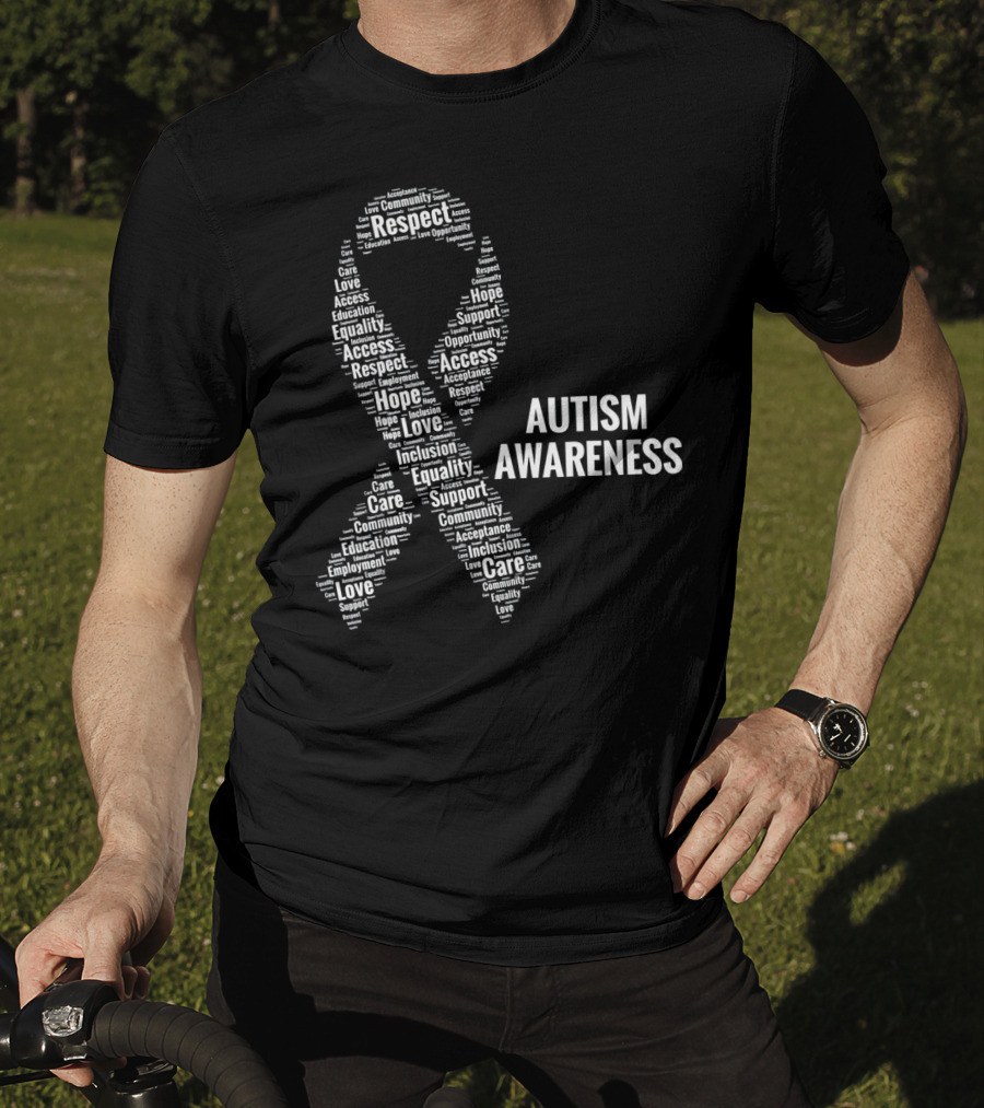 Autism Awareness Respect Access Care Support Ribbon Inclusion Equality Community T-Shirt