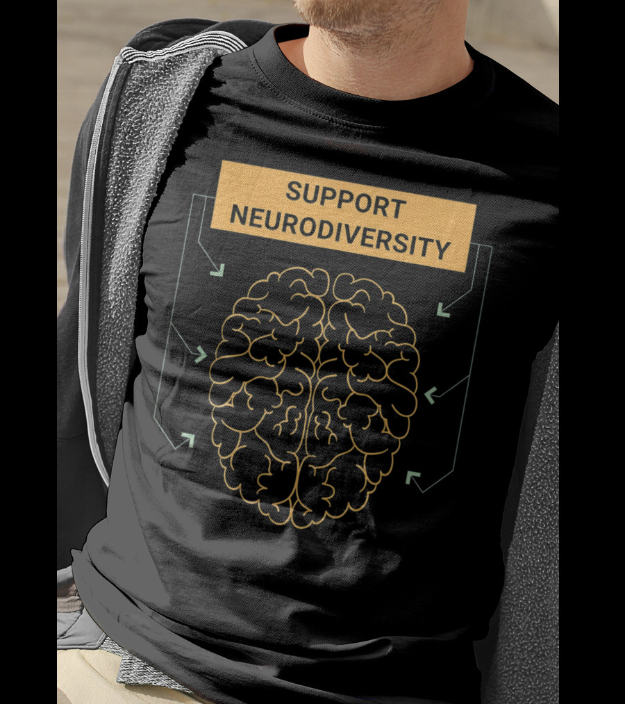 Support Neurodiversity Autism Awareness Brain Arrows T-Shirt