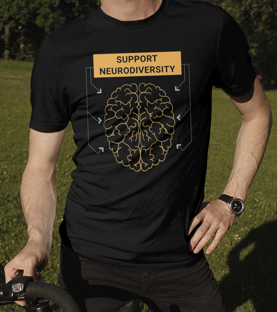 Support Neurodiversity Autism Awareness Brain Arrows T-Shirt
