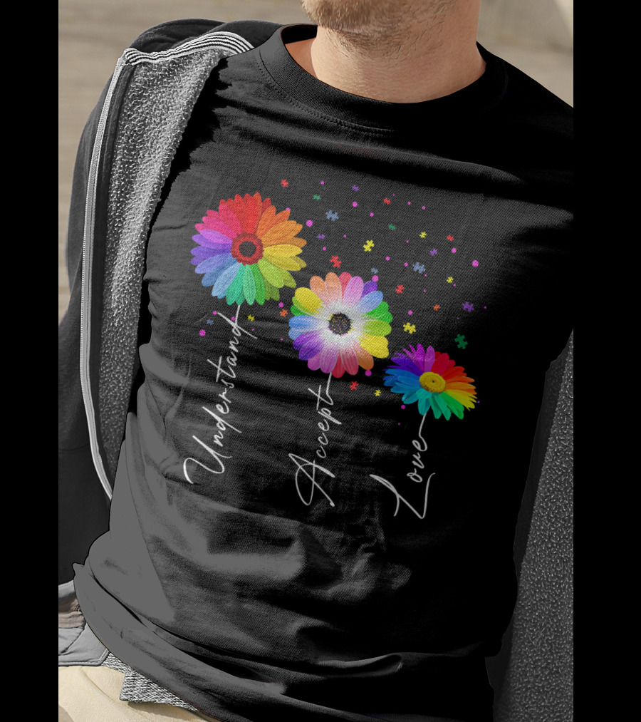 Autism Awareness Daisy Flower Accept Understand Love T-Shirt