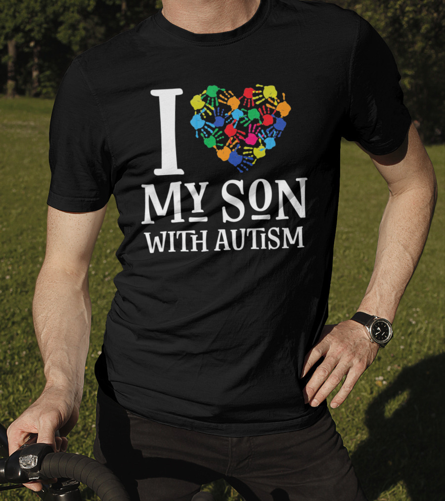 I Love My Son With Autism Spectrum Awareness T-Shirt
