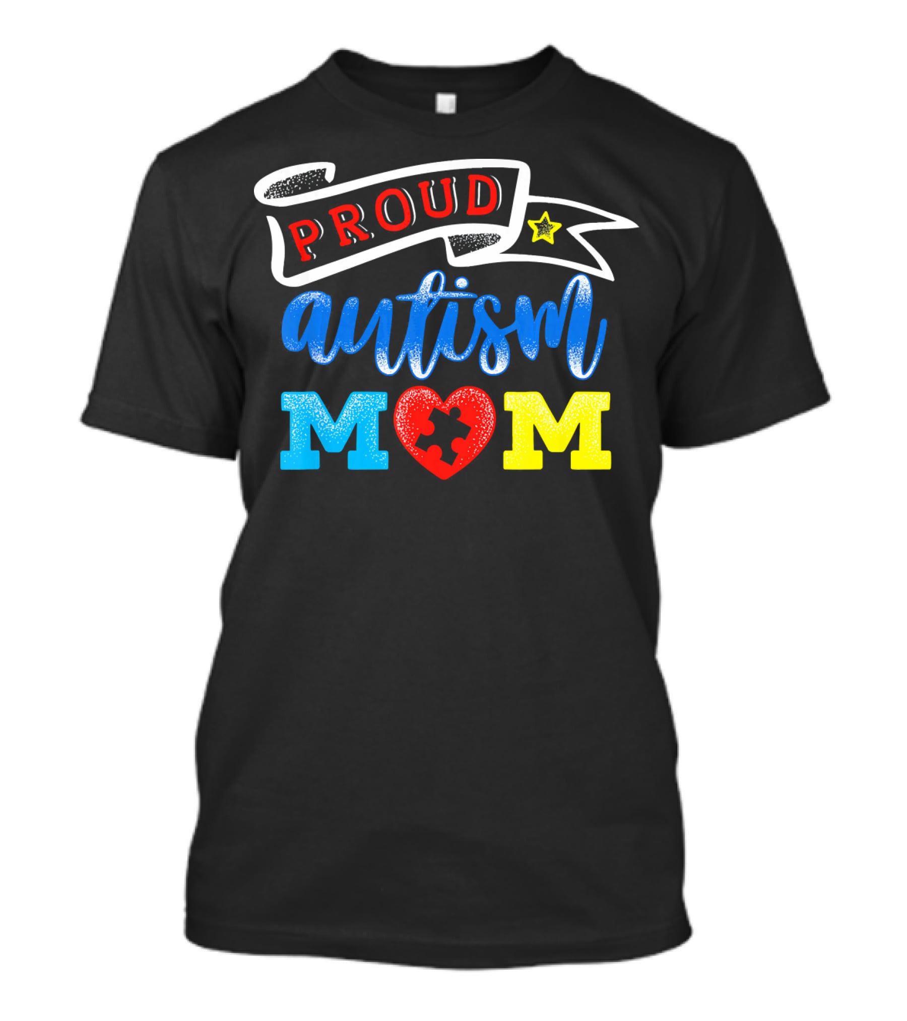 Proud Autism Mom Heart Puzzle Awareness T-Shirt