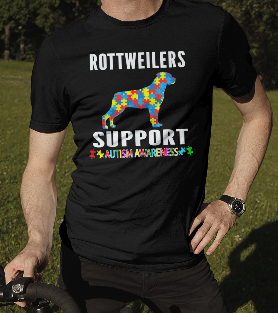 Rottweilers Support Autism Awareness Puzzle Piece T-Shirt