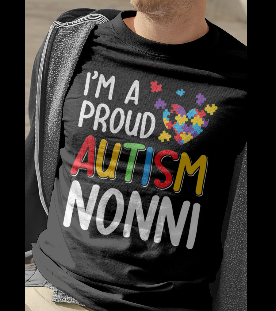 I'm A Proud Autism Nonni Puzzle Heart T-Shirt