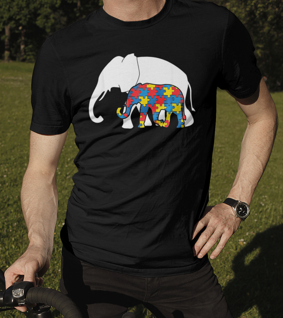 Autism Awareness Puzzle Elephant T-Shirt