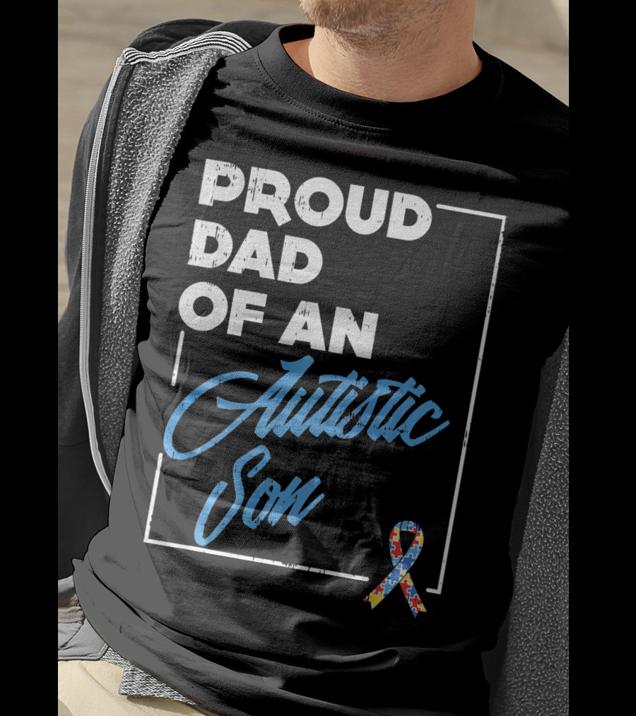 Proud Dad Of An Autistic Son Puzzle T-Shirt