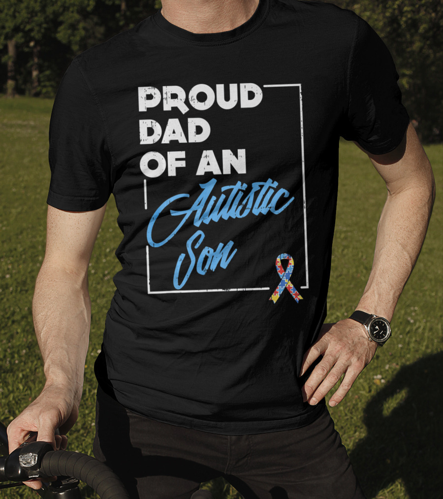 Proud Dad Of An Autistic Son Puzzle T-Shirt
