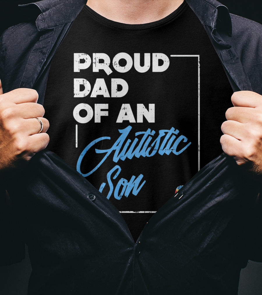 Proud Dad Of An Autistic Son Puzzle T-Shirt