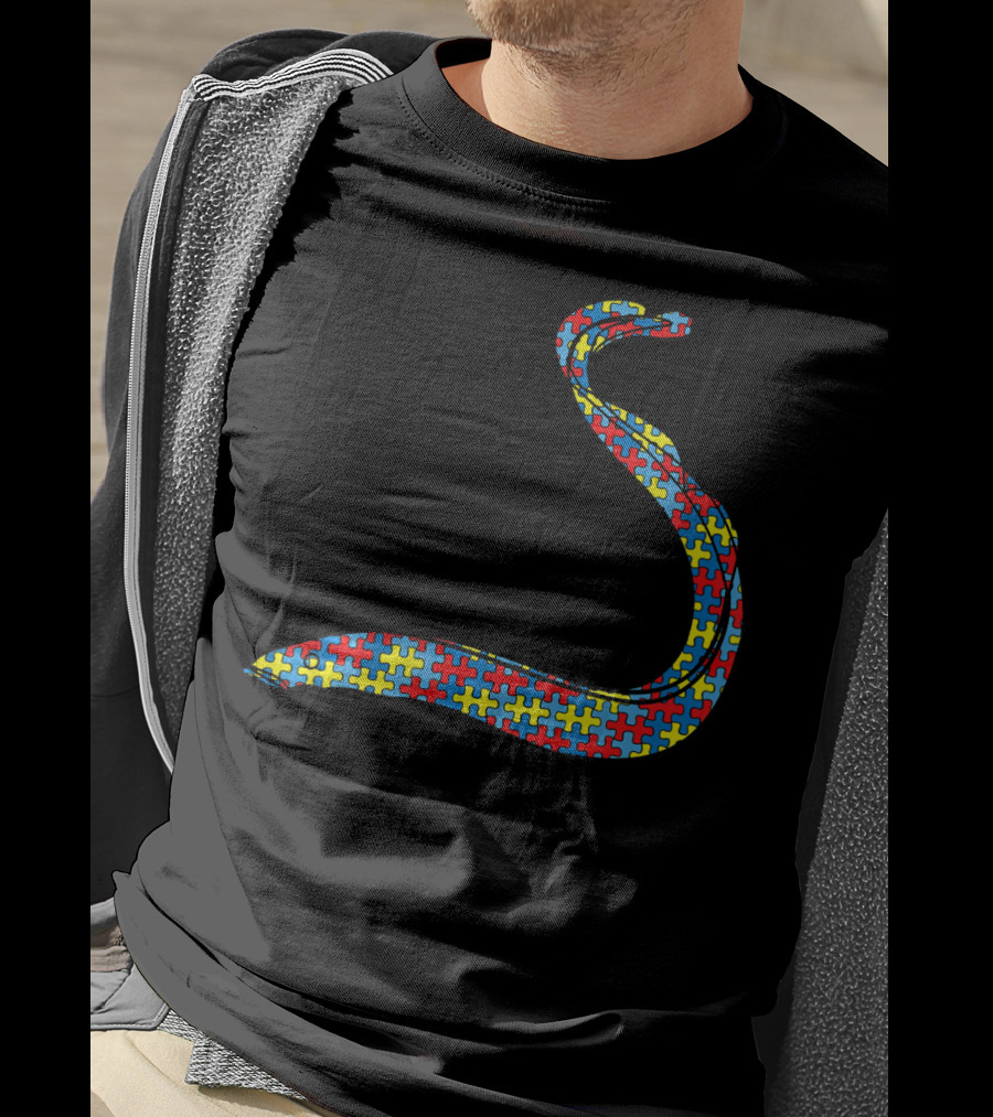 Eel Autism Awareness Kids Carp Fish Puzzle Piece T-Shirt