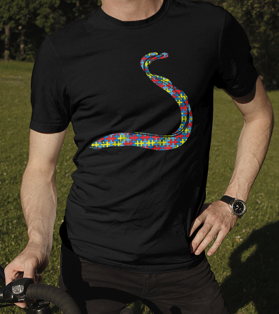 Eel Autism Awareness Kids Carp Fish Puzzle Piece T-Shirt