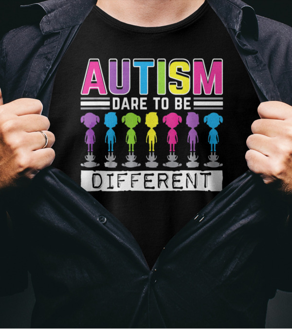 Autism Dare To Be Different Colorful Figures T-Shirt