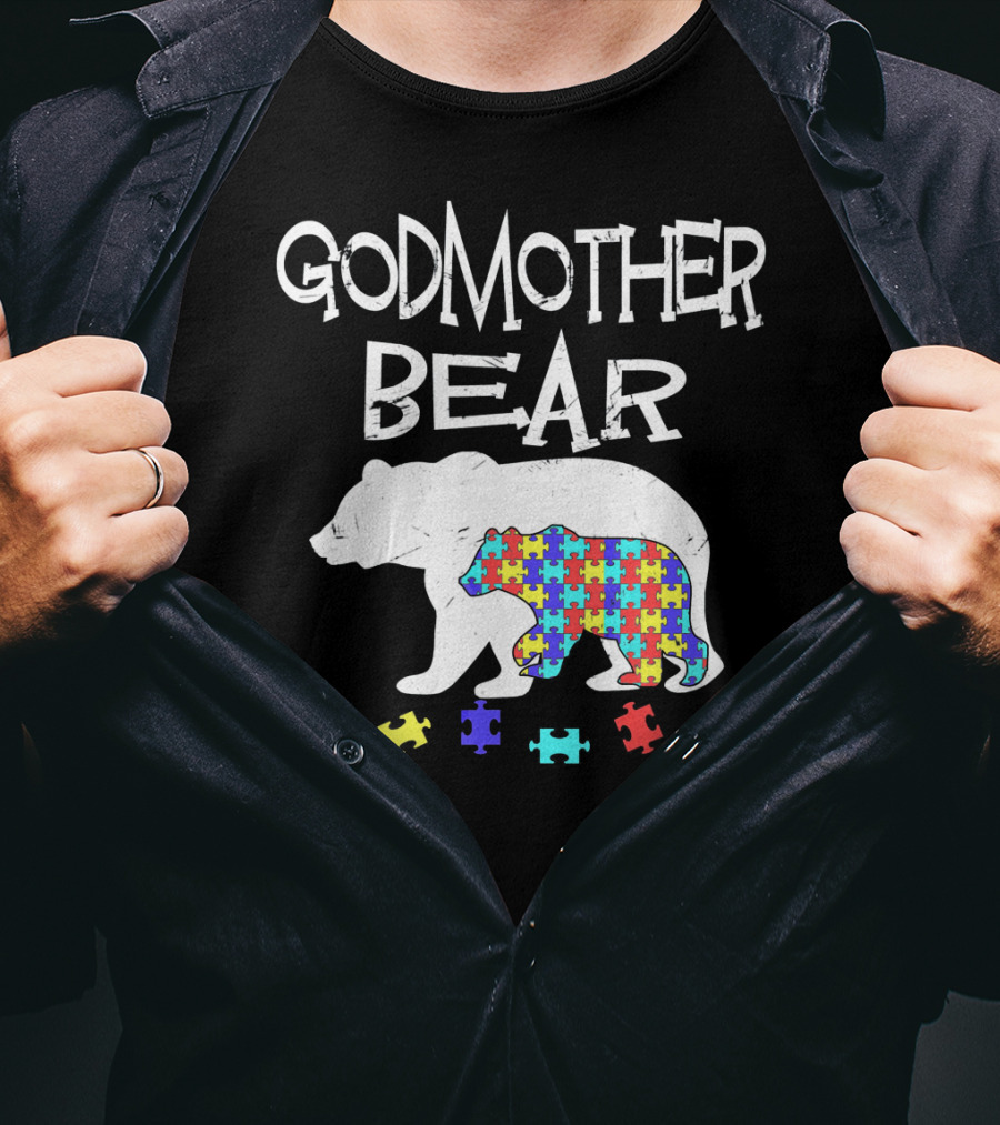 Godmother Bear Puzzle Autism Awareness T-Shirt