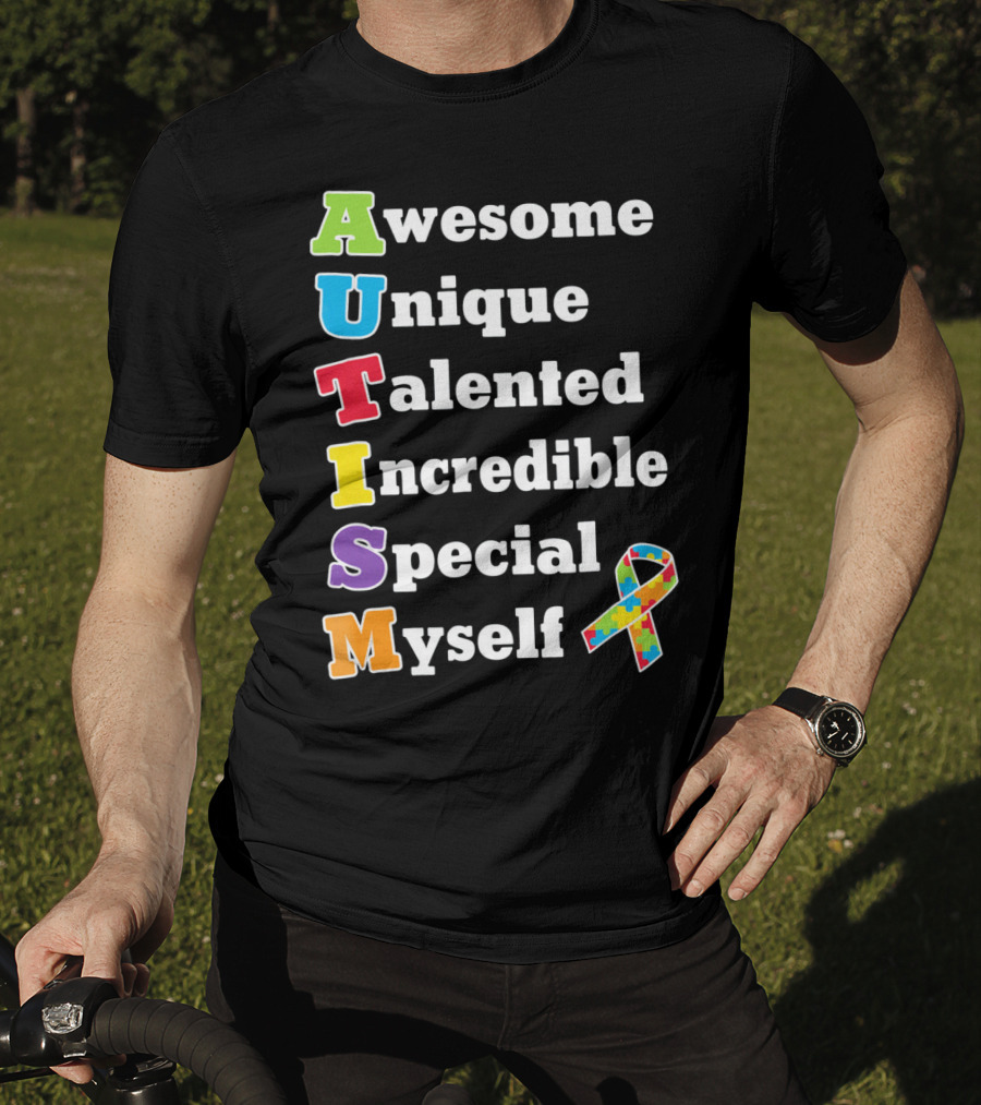 Autism Awesome Unique Talented Incredible Special Myself Awareness Puzzle T-Shirt