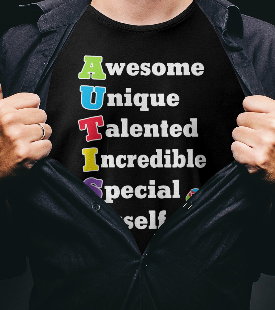 Autism Awesome Unique Talented Incredible Special Myself Awareness Puzzle T-Shirt