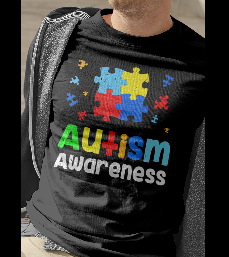 Autism Awareness Puzzle Pieces Heart Aut T-Shirt