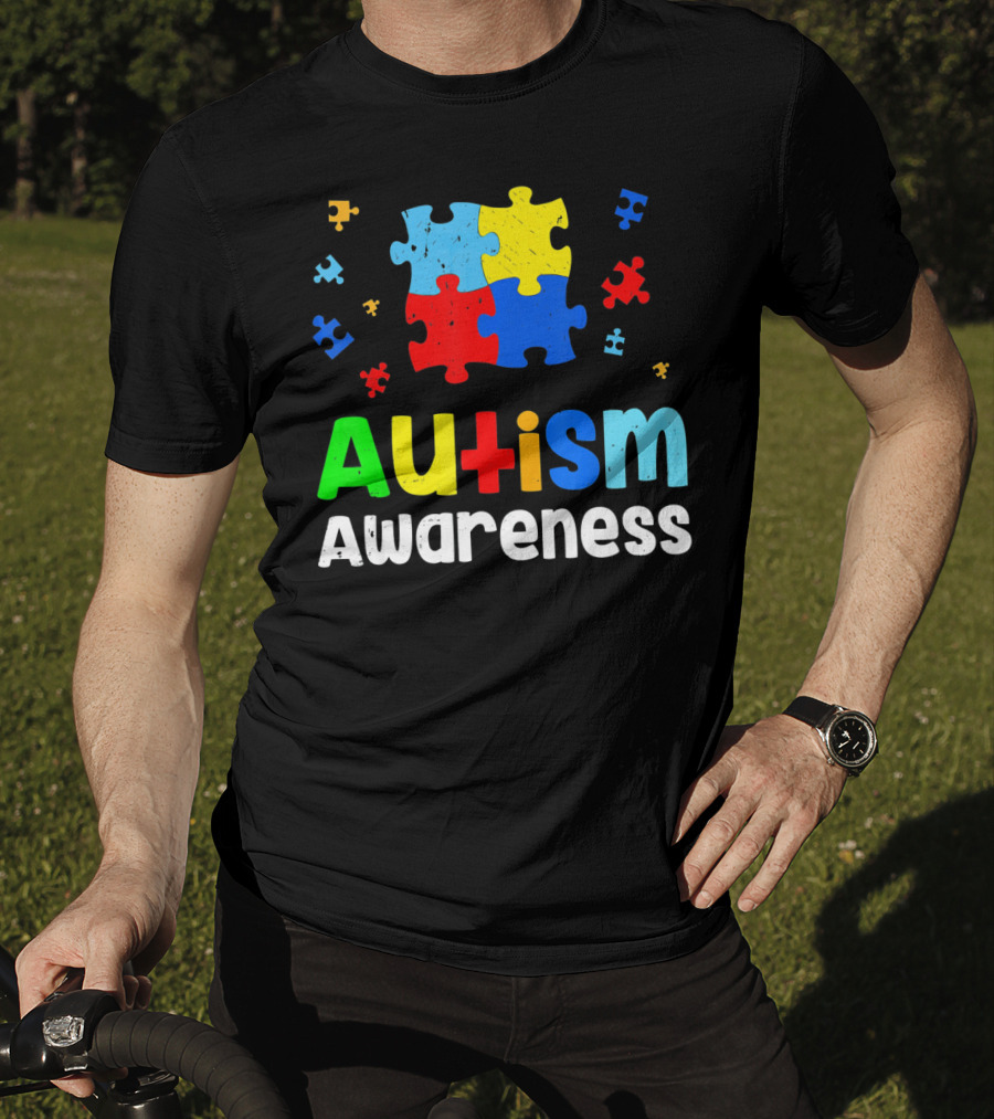 Autism Awareness Puzzle Pieces Heart Aut T-Shirt
