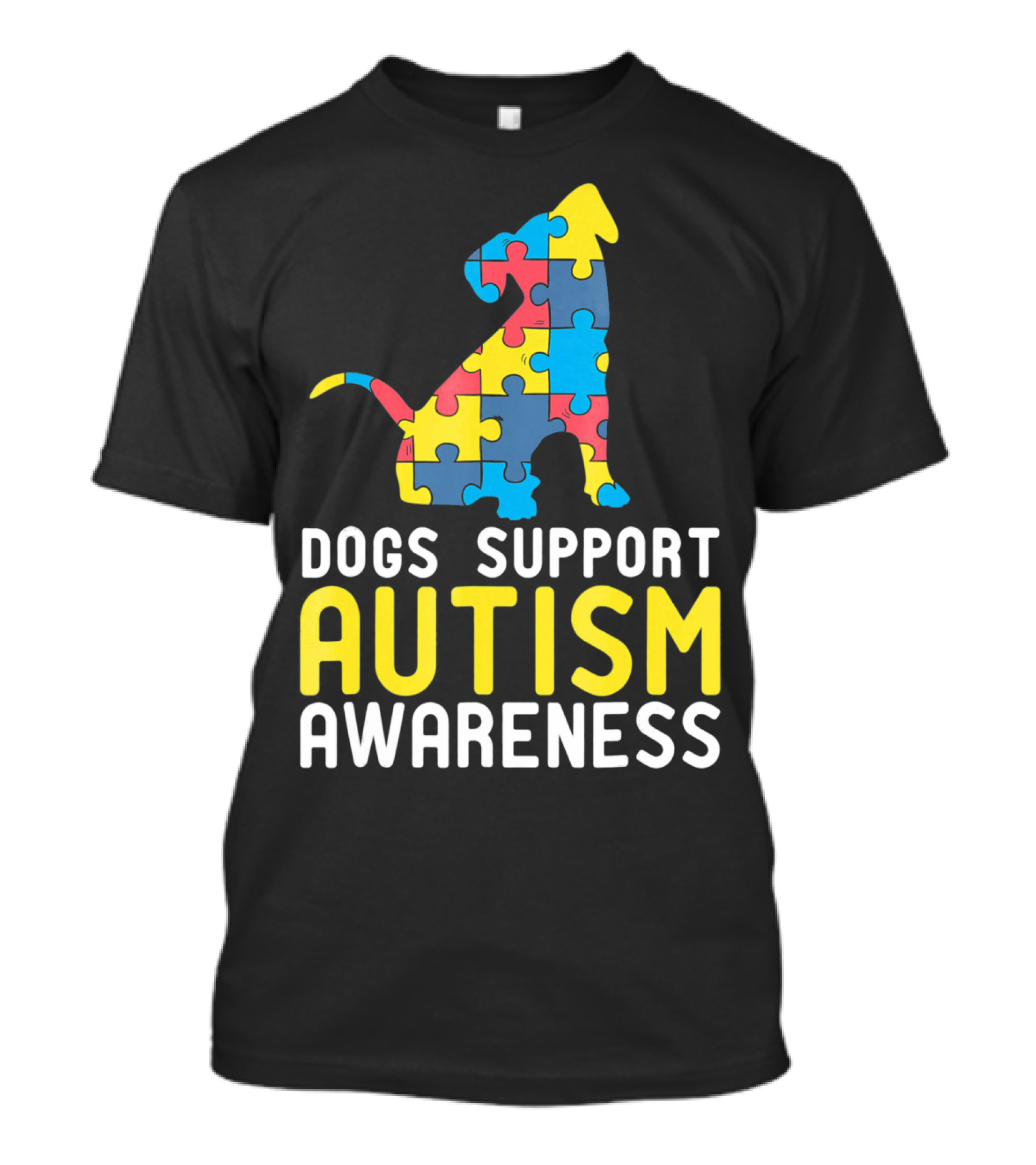 Dogs Support Autism Awareness Novelty Autism Dog Lover Awareness T-Shirt