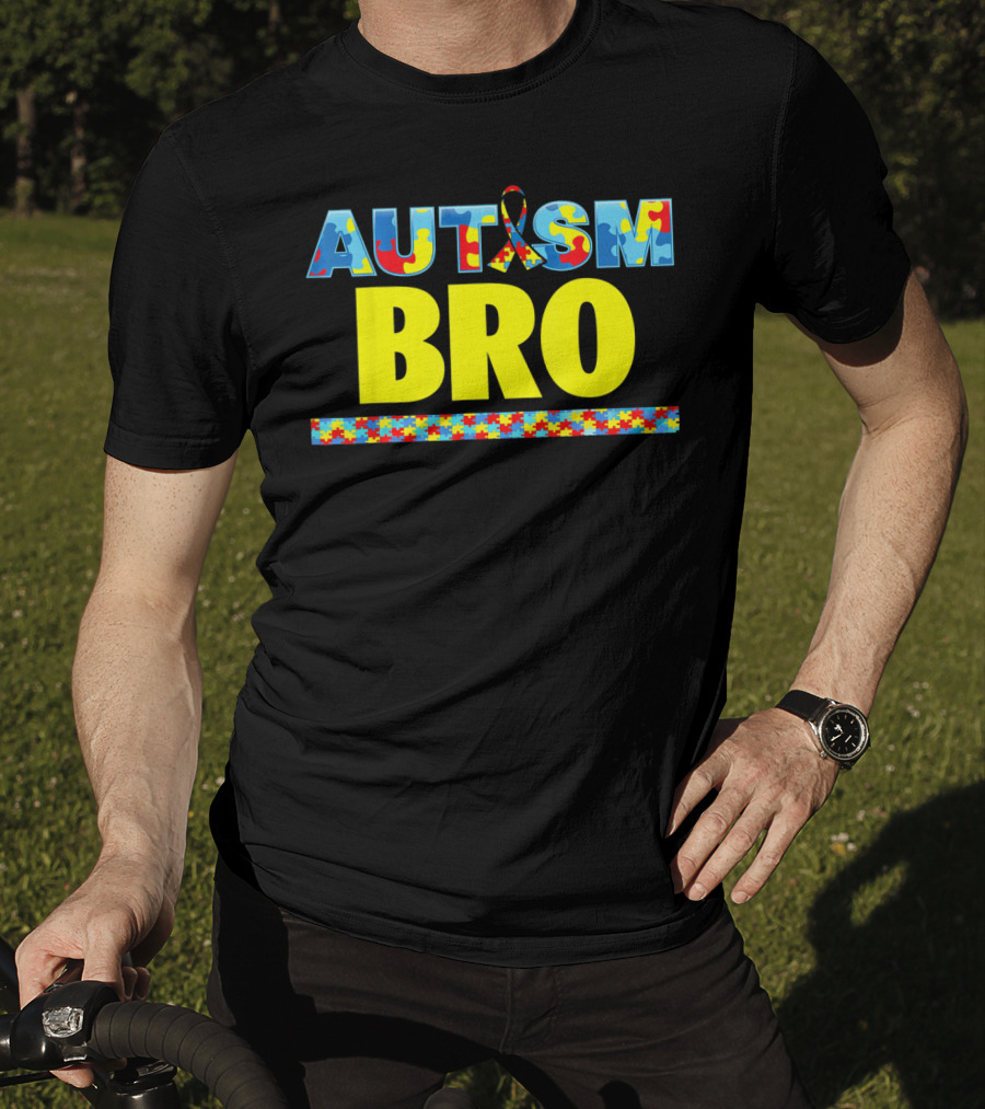 Autism Puzzle Ribbon Bro Brother Awareness Support T-Shirt