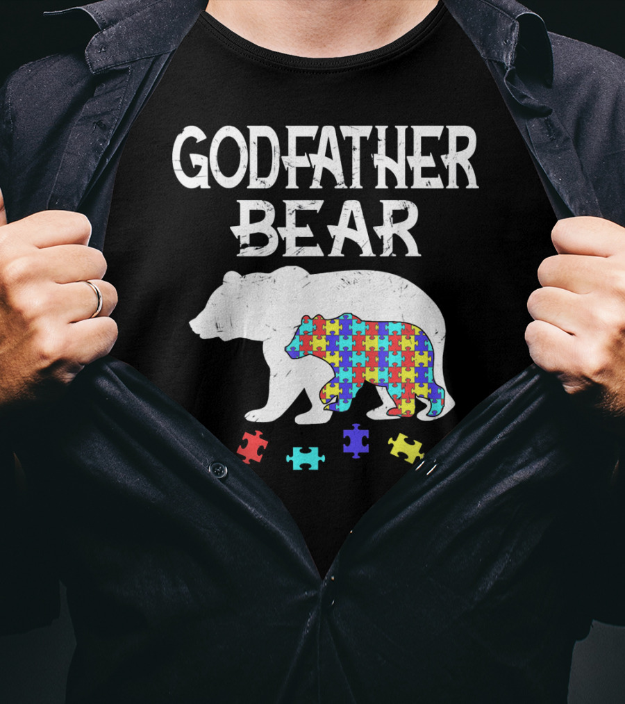 Godfather Bear Autism Awareness Puzzle T-Shirt
