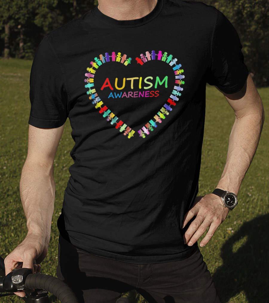 Autism Awareness Multicolor Heart Puzzle Piece T-Shirt