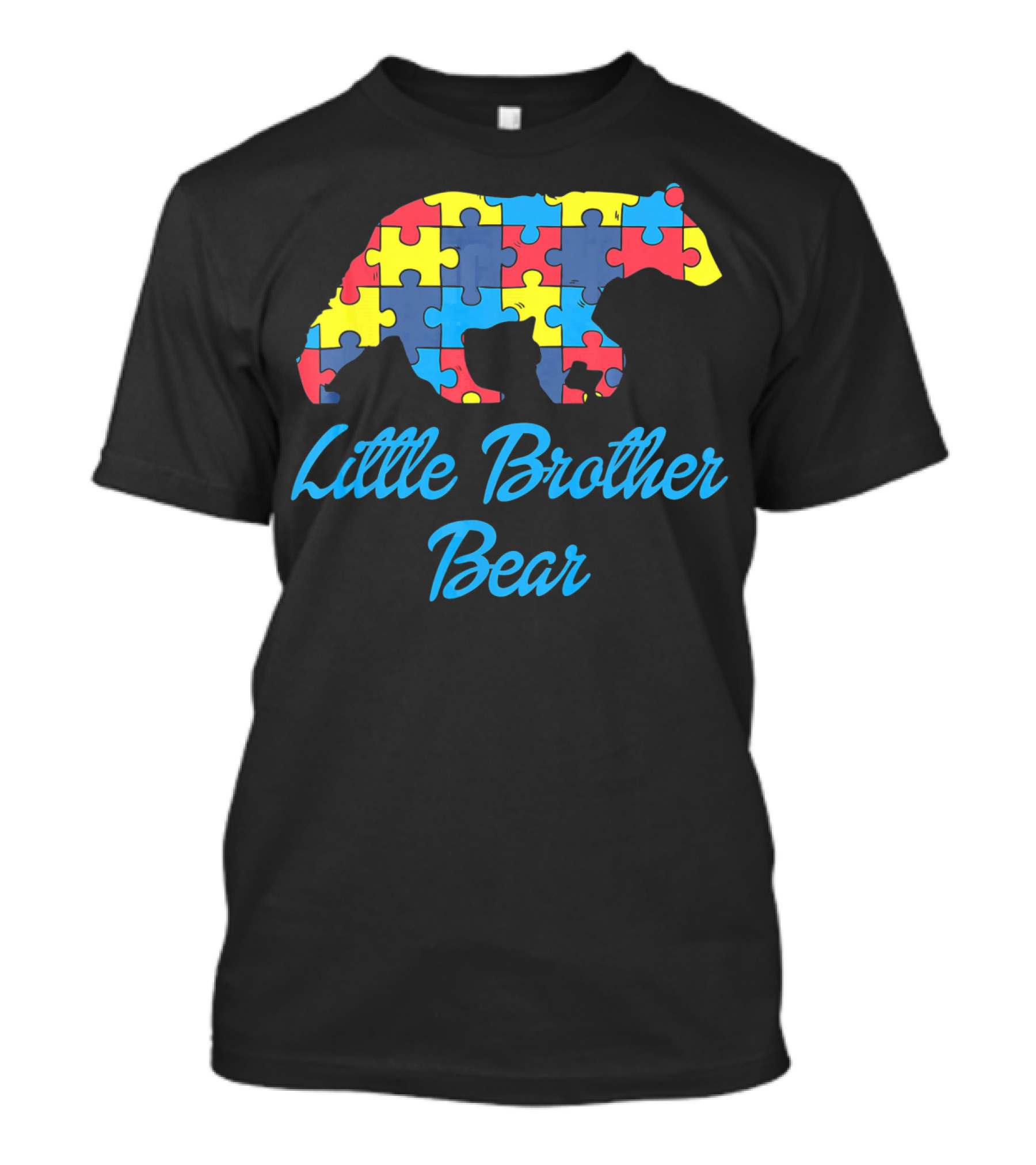 Little Brother Bear Autism Awareness Puzzle T-Shirt