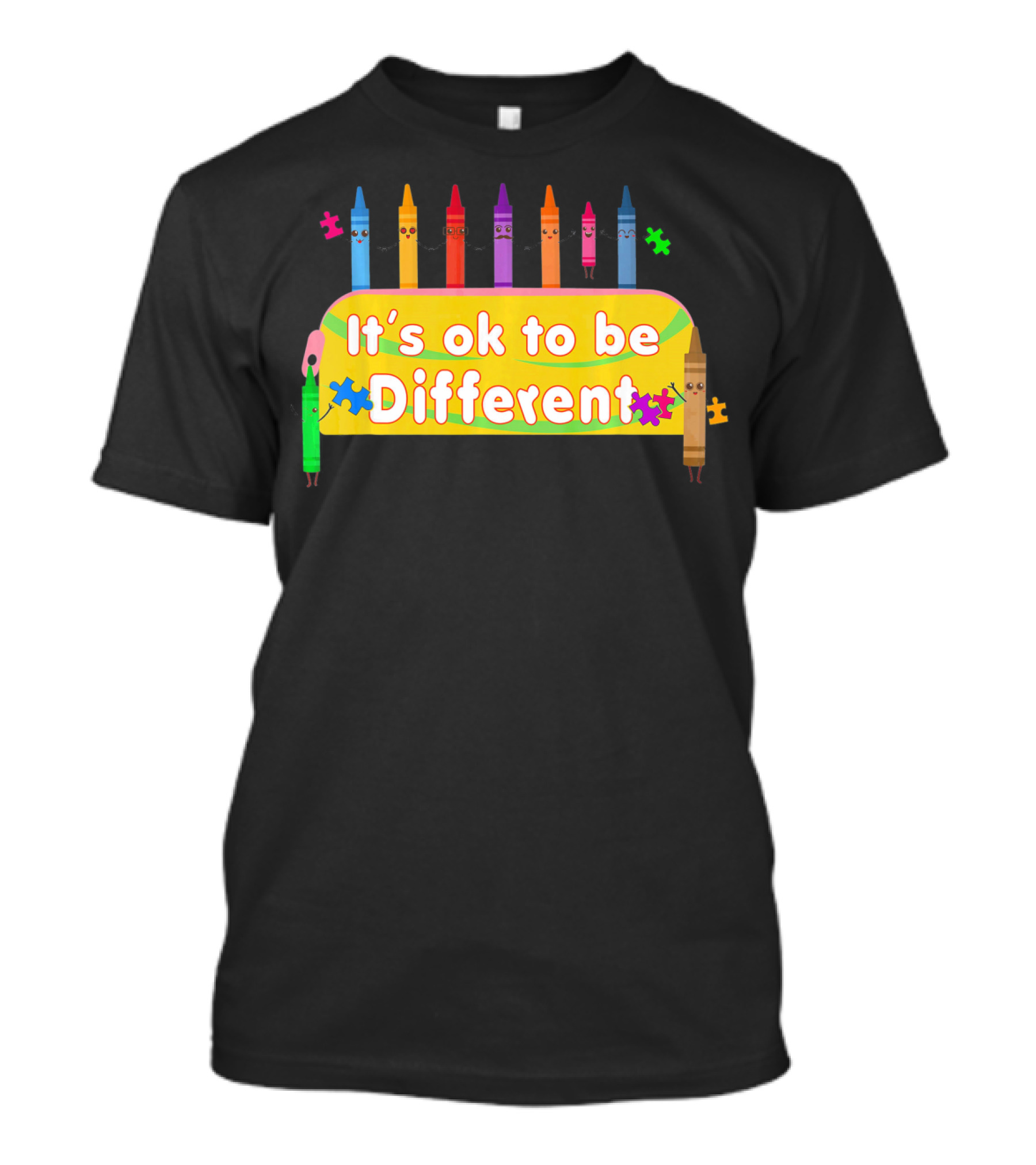 It's Ok To Be Different Crayons Back To School Autism Awareness T-Shirt