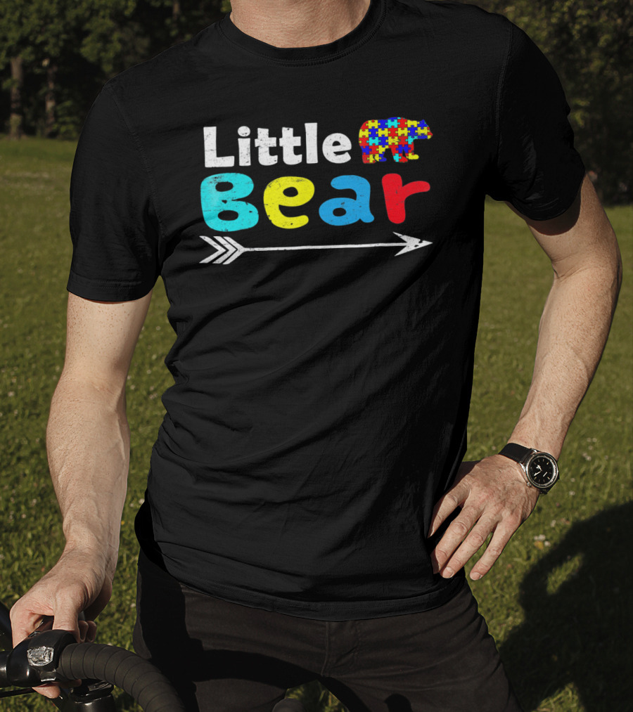 Little Bear Autism Awareness Puzzle Pattern Arrow T-Shirt