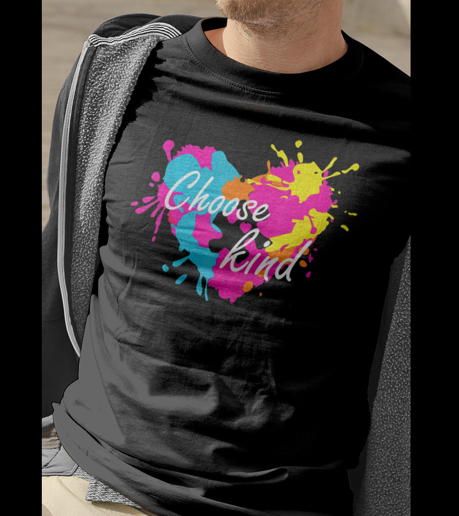 Choose Kind Colorful Heart Autism Awareness T-Shirt