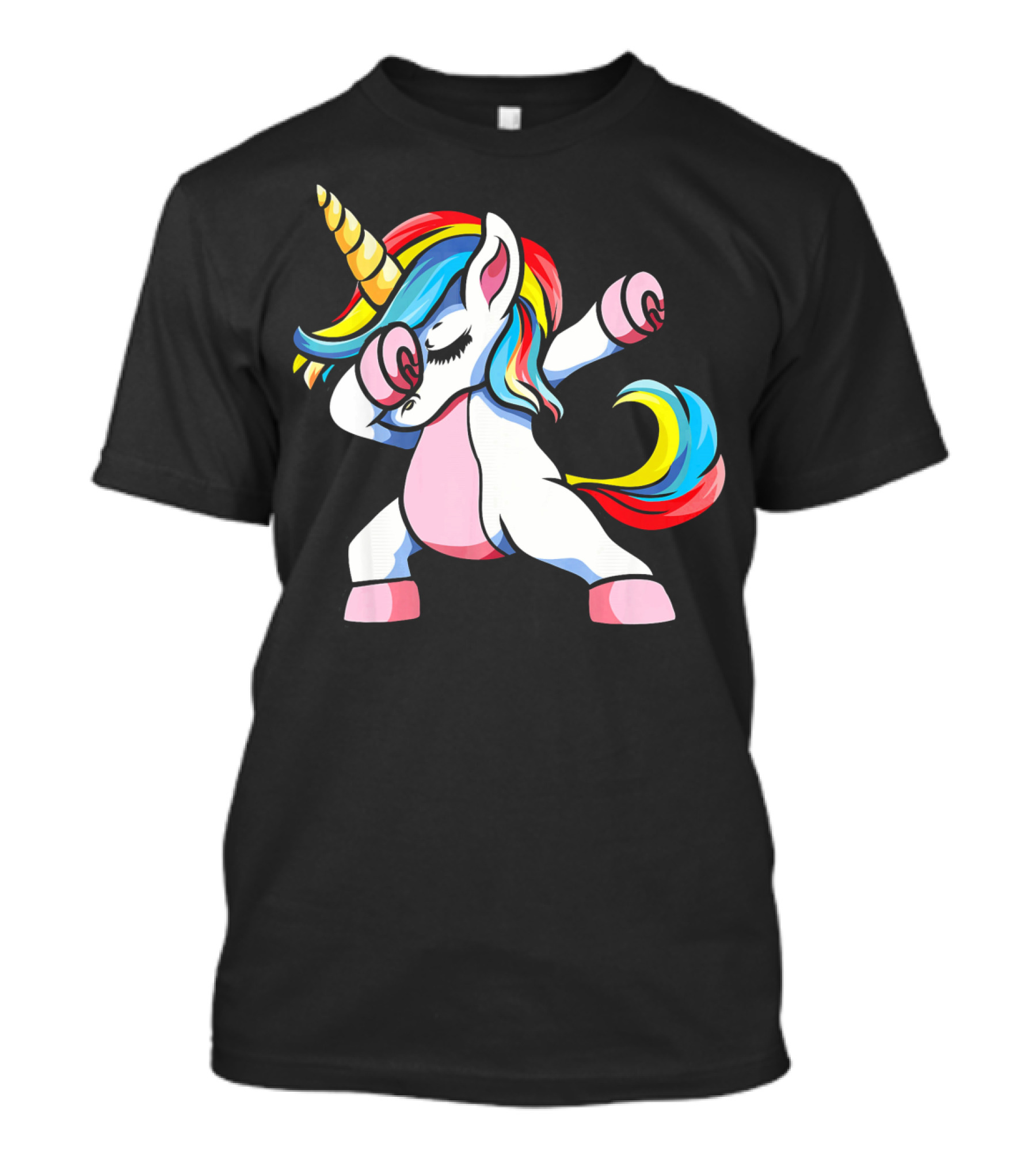 Autism Awareness Dabbing Unicorn Rainbow Mane T-Shirt