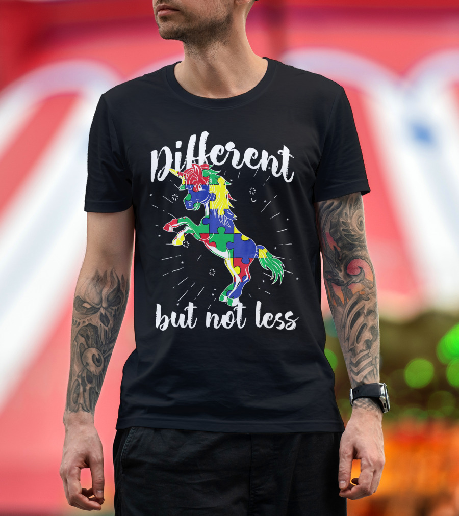 Different Not Less Unicorn Autism Awareness T-Shirt