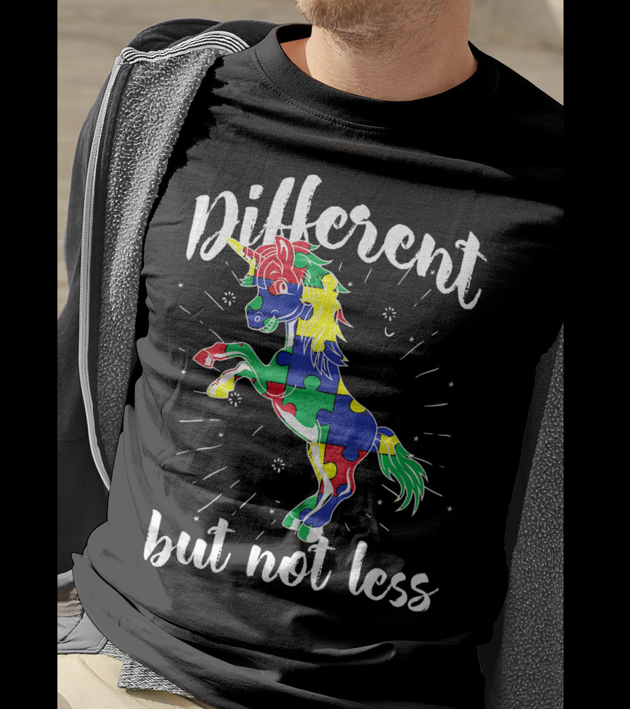 Different Not Less Unicorn Autism Awareness T-Shirt