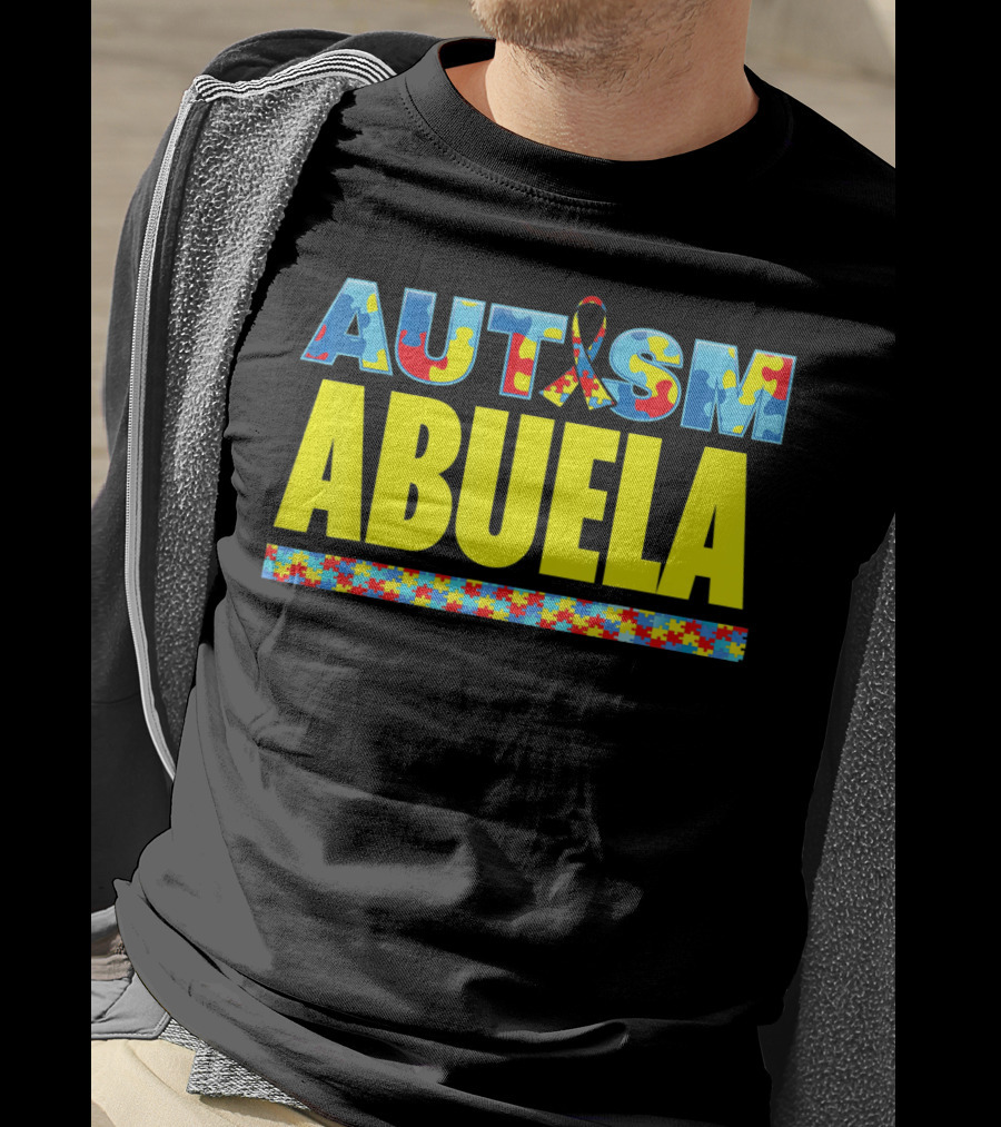 Autism Awareness Abuela Puzzle Ribbon Support T-Shirt