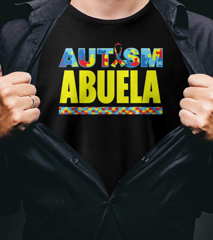 Autism Awareness Abuela Puzzle Ribbon Support T-Shirt