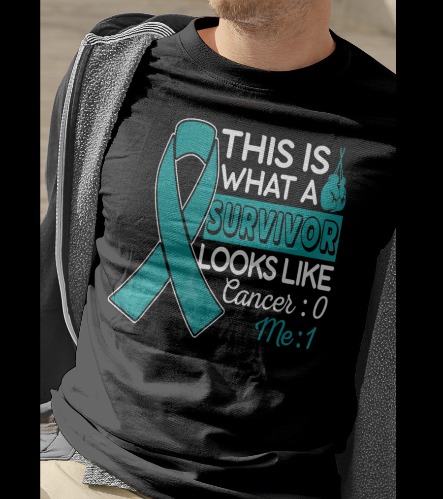 This Is What A Survivor Looks Like Cancer 0 Me 1 T-Shirt