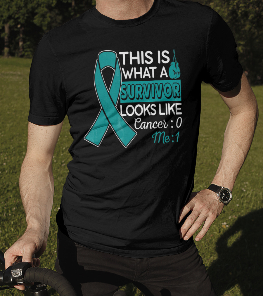 This Is What A Survivor Looks Like Cancer 0 Me 1 T-Shirt