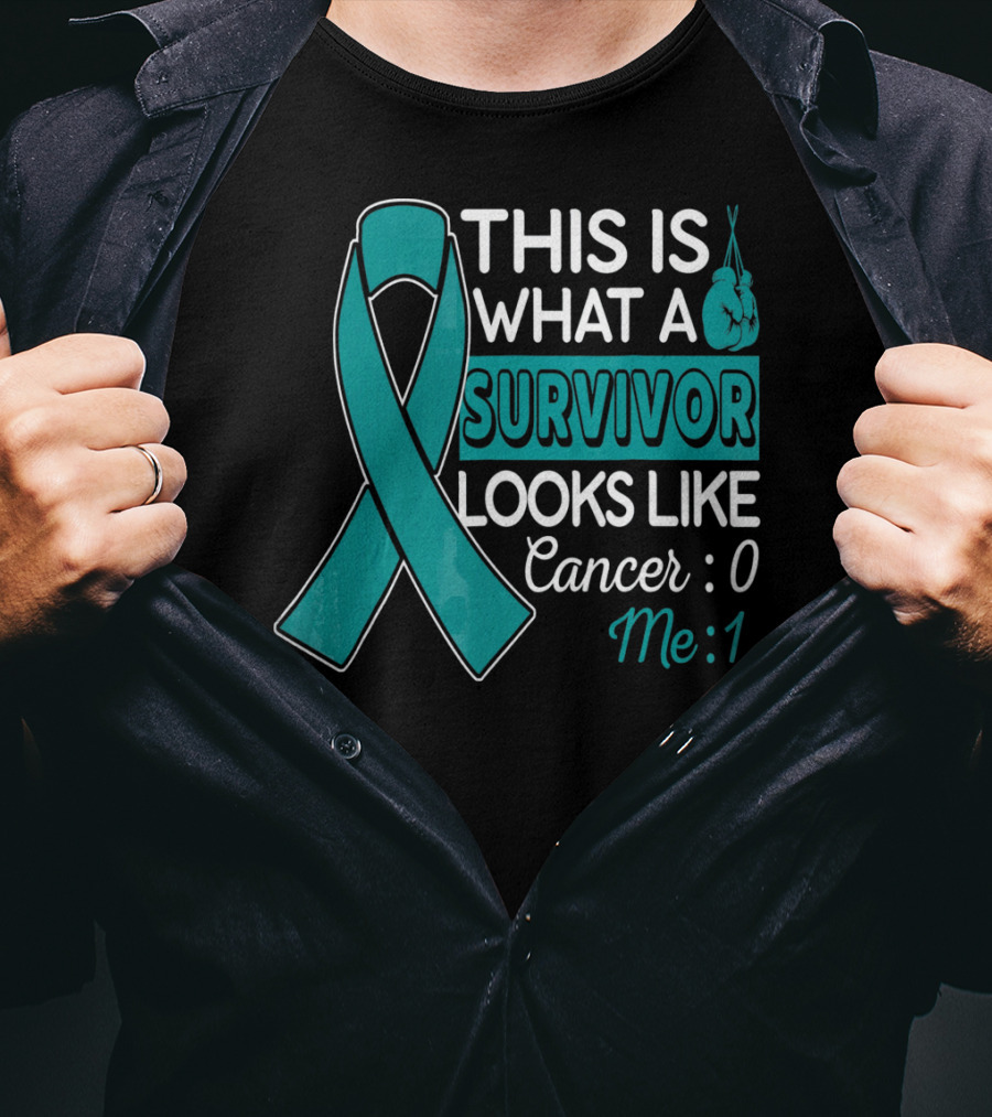 This Is What A Survivor Looks Like Cancer 0 Me 1 T-Shirt