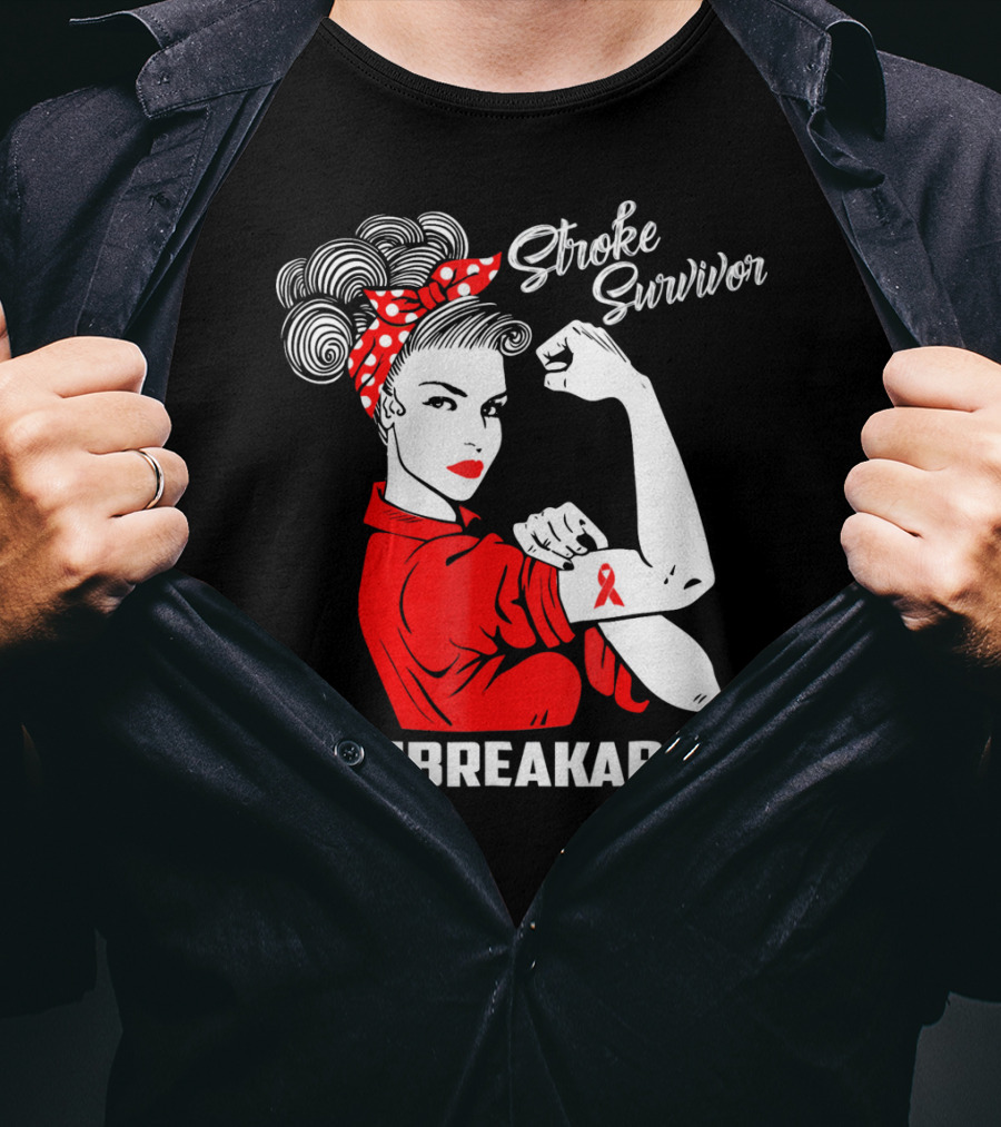 Stroke Survivor Unbreakable Rosie The Riveter T-Shirt
