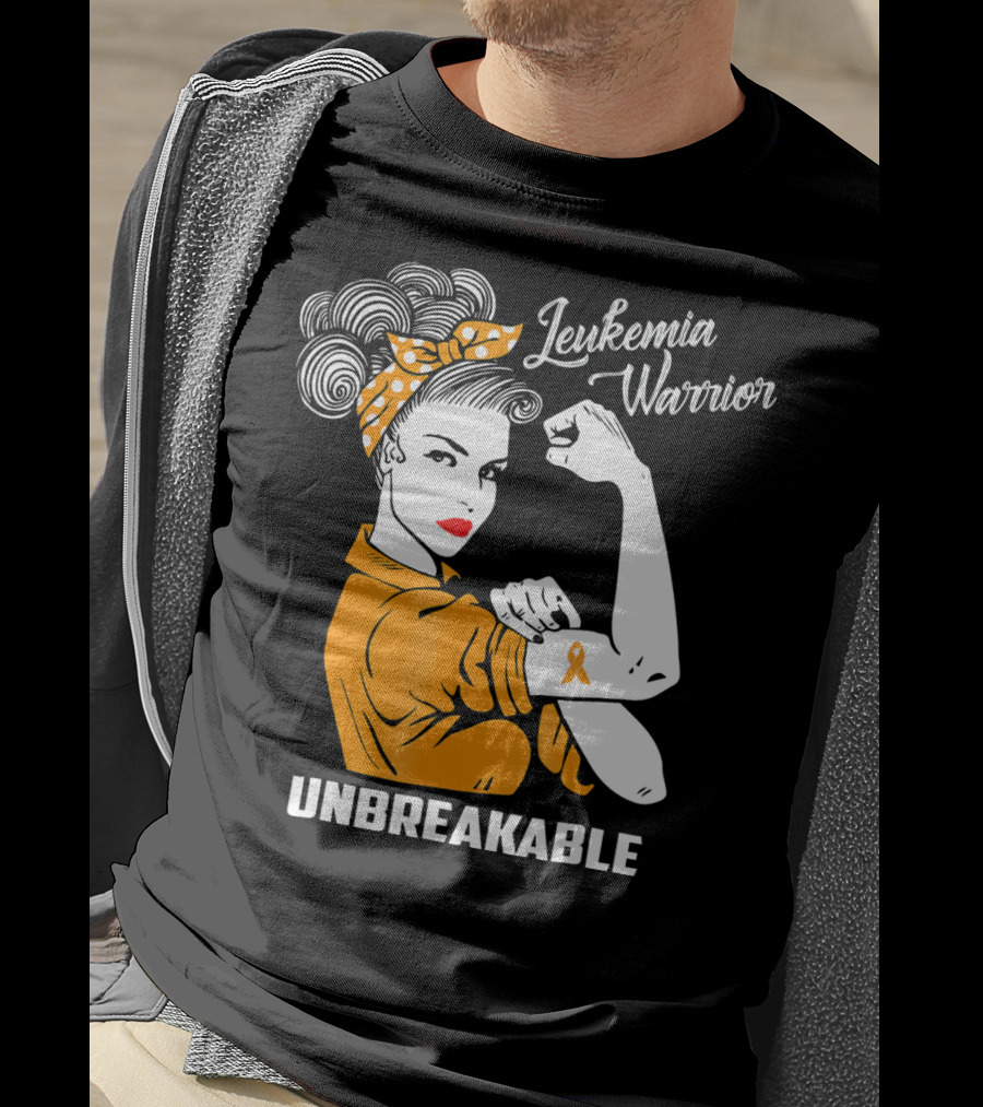 Leukemia Warrior Unbreakable Rosie The Riveter T-Shirt