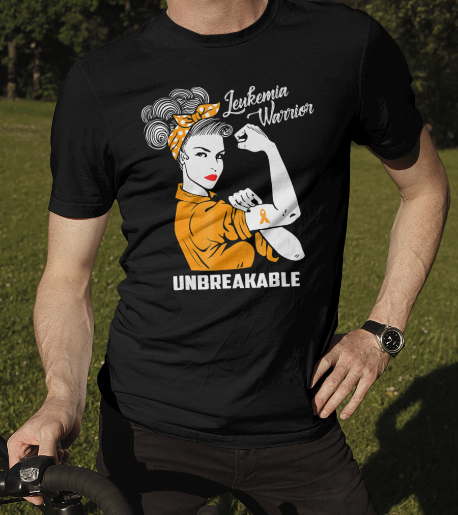 Leukemia Warrior Unbreakable Rosie The Riveter T-Shirt