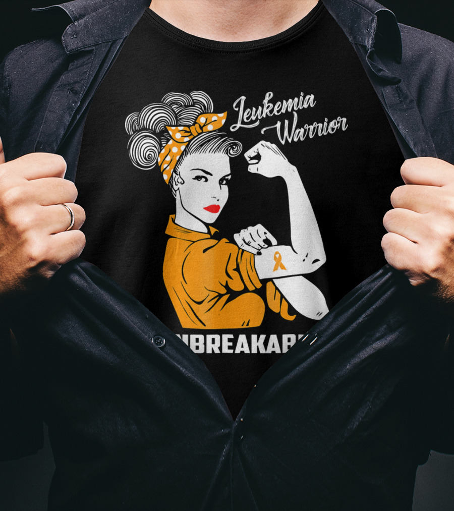 Leukemia Warrior Unbreakable Rosie The Riveter T-Shirt