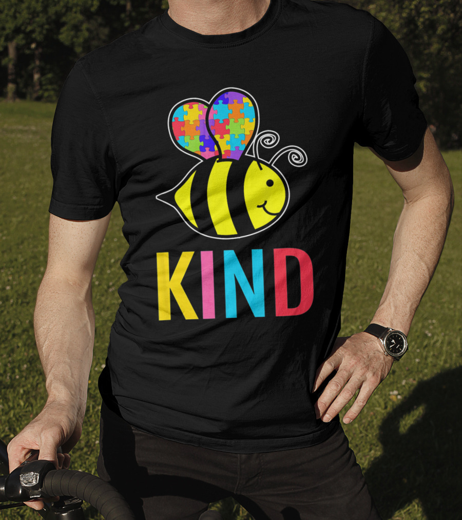 Autism Awareness Bee With Puzzle Wings KIND T-Shirt