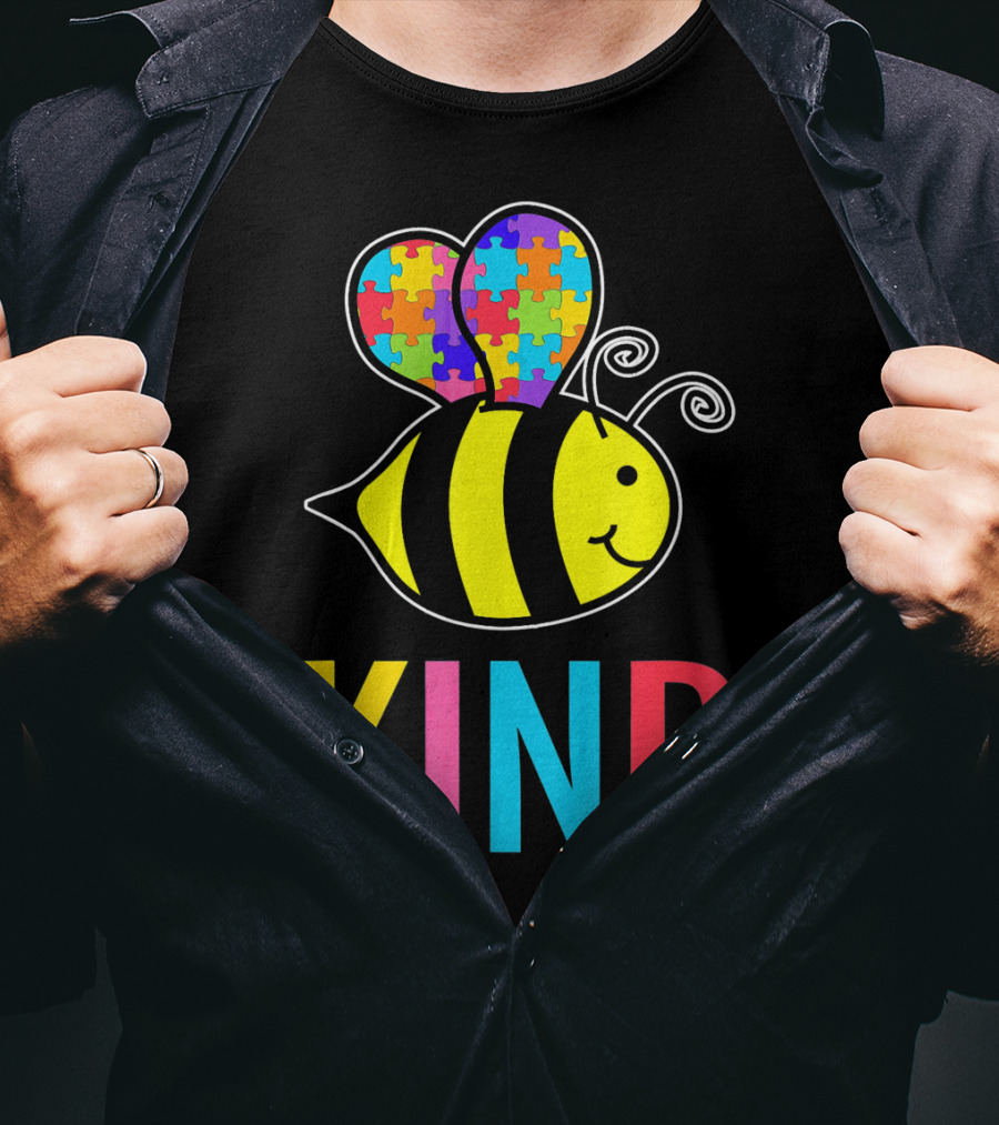 Autism Awareness Bee With Puzzle Wings KIND T-Shirt
