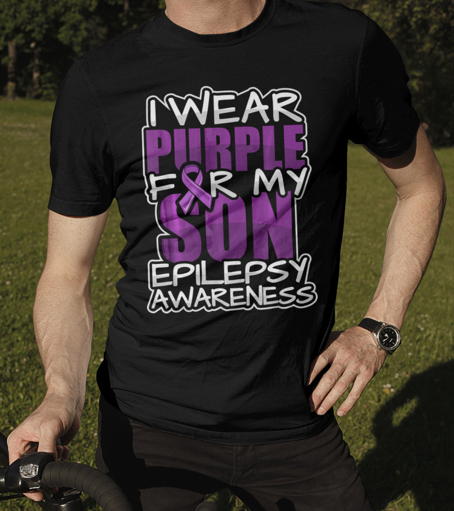 I Wear Purple For My Son Epilepsy Awareness T-Shirt