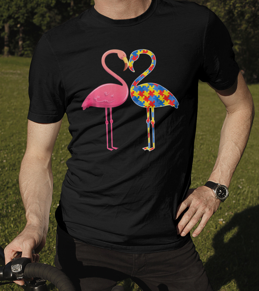 Flamingo Puzzle Autism Awareness T-Shirt